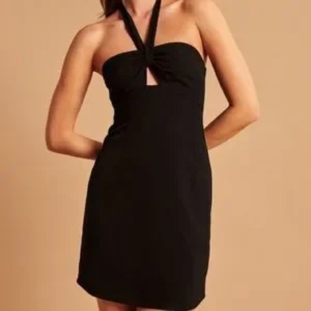 Abercrombie & Fitch Knot-Front Cutout Halter Mini Dress NWT